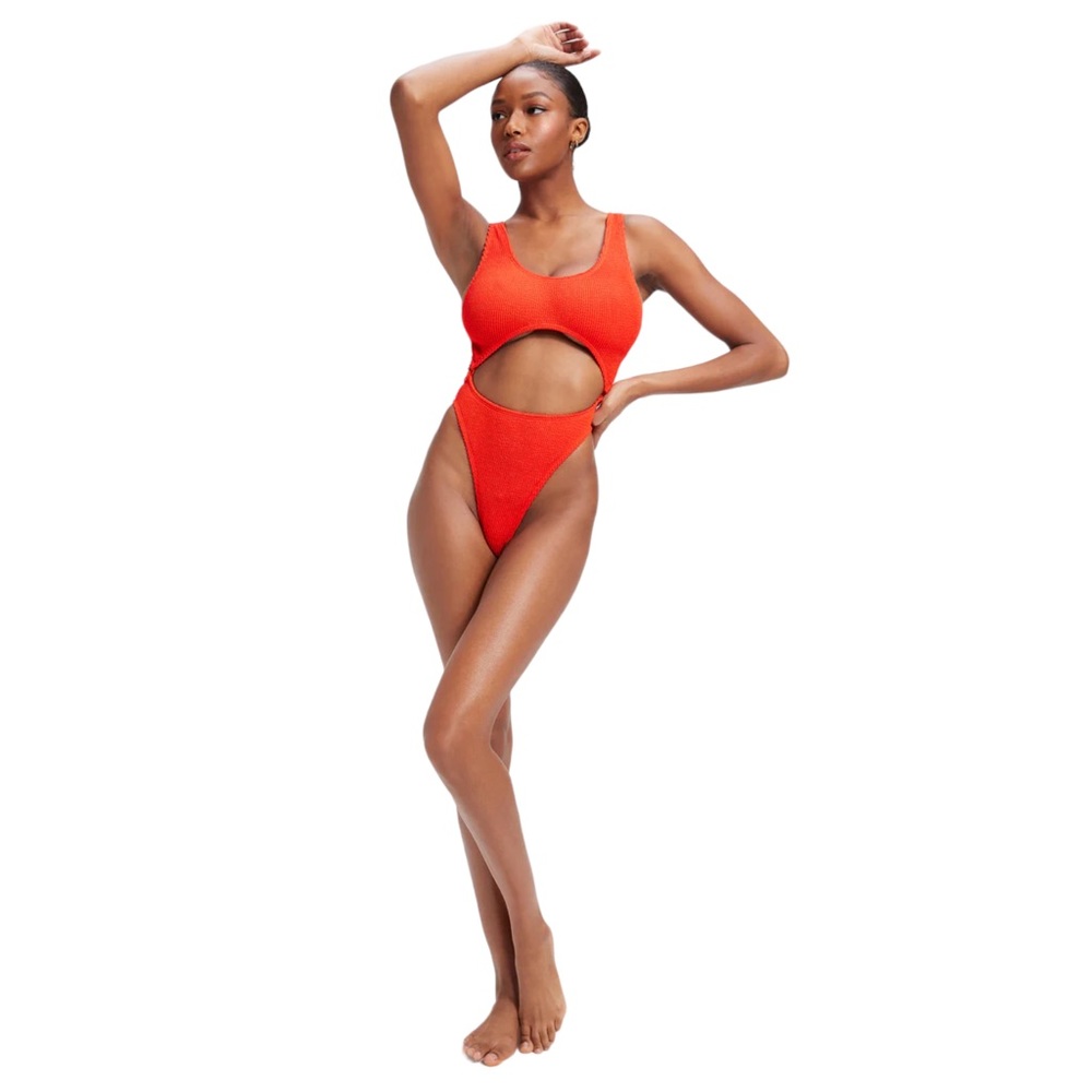 Good American NWOT Always Fits Monokini in Bright Poppy Size Large 5/6